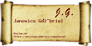 Janovics Gábriel névjegykártya
